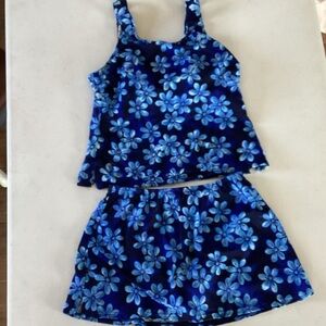 L.L. Bean Blue Floral Two-Piece Women’s Swim Set